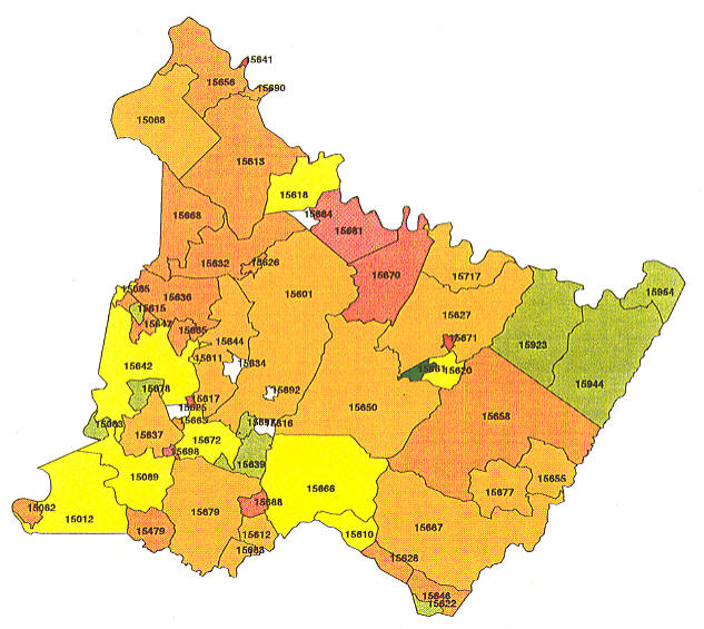 Westmoreland County Zip Code Map - United States Map